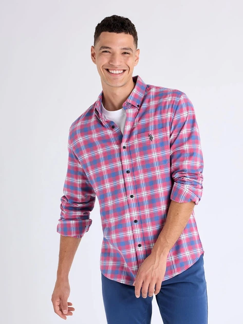 Рубашка хлопковая мужская U.S. Polo Assn 11H0306-XI00A(Arizona Rose) L Розовая (786662490082) - изображение 4