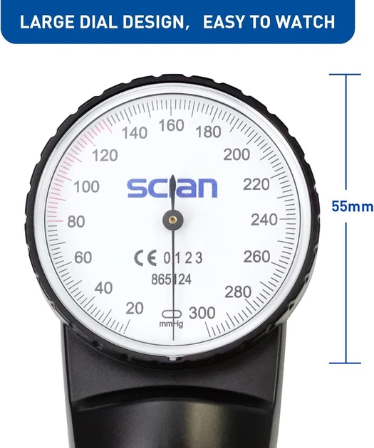 Тонометр анероїдний Scian HS-20F з манжетою D-Ring 25-40 см і сумкою (чорний) - зображення 7