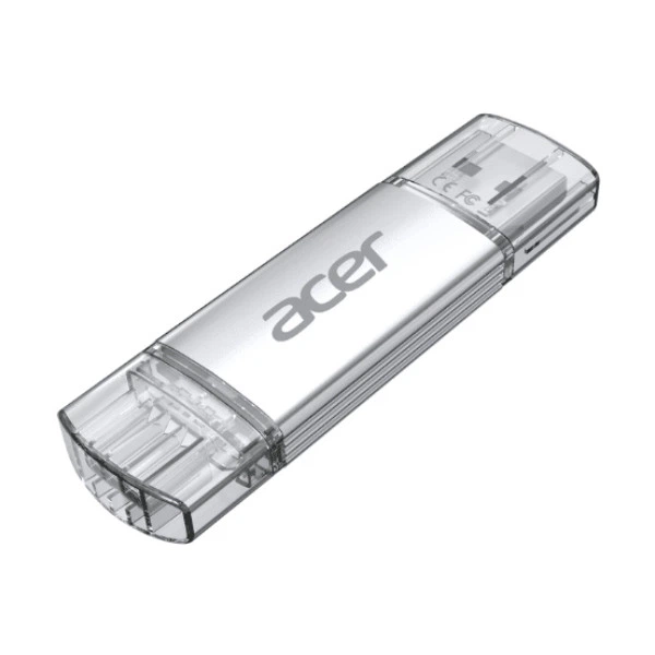 Флеш-накопитель Acer UT300 128GB USB 3.2 Gen1 Dual Drive USB-C USB-A металлический Grey (BL.9BWWA.590) - Фото 3 Флеш-накопитель Acer UT300 128GB USB 3.2 Gen1 Dual Drive USB-C USB-A металлический Grey (BL.9BWWA.590) - изображение 3