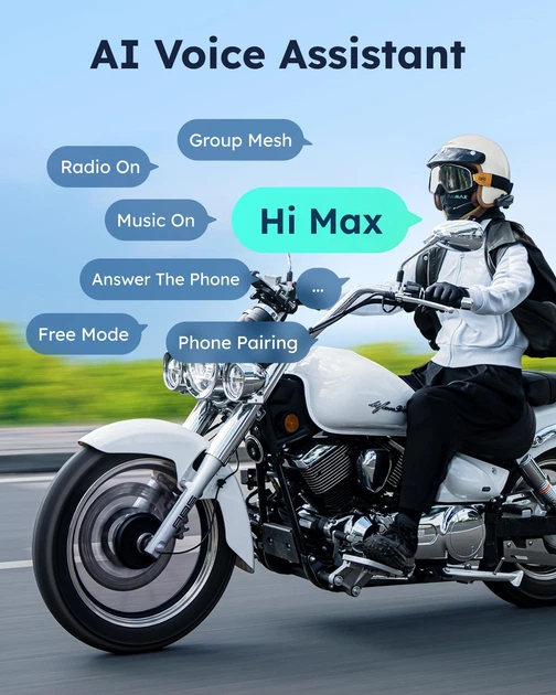 Мотогарнітура Bluetooth ASMAX S1 з інтелектуальним голосовим управлінням (1 шт) - Фото 4 Мотогарнітура Bluetooth ASMAX S1 з інтелектуальним голосовим управлінням (1 шт) - зображення 4