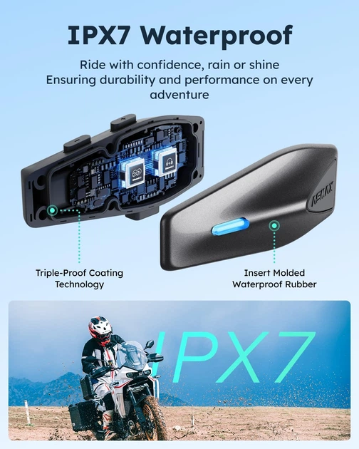 Мотогарнітура Bluetooth ASMAX S1 з інтелектуальним голосовим управлінням (1 шт) - Фото 7 Мотогарнітура Bluetooth ASMAX S1 з інтелектуальним голосовим управлінням (1 шт) - зображення 7