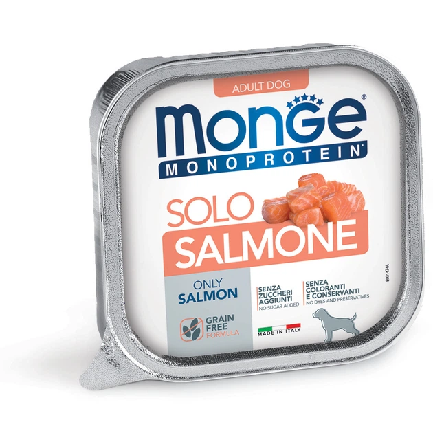 Консервированный корм Monge Dog SOLO 100% – паштет с лососем для собак 150 г (70014748) - Фото 1 Консервированный корм Monge Dog SOLO 100% – паштет с лососем для собак 150 г (70014748) - изображение 1
