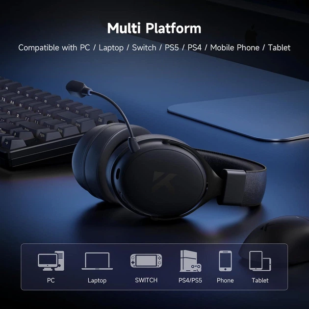 Наушники MCHOSE V9 PRO Black Беспроводная Игровая Гарнитура, Радиоканал/Bluetooth/3.5мм. Съемный Микрофон, RGB Подсветка, Объемный звук 7.1, Автономная работа 250 Часов - Фото 2 Наушники MCHOSE V9 PRO Black Беспроводная Игровая Гарнитура, Радиоканал/Bluetooth/3.5мм. Съемный Микрофон, RGB Подсветка, Объемный звук 7.1, Автономная работа 250 Часов - изображение 2