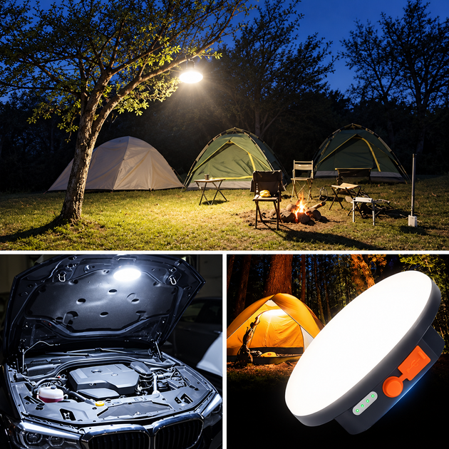 Кемпинговый LED фонарь с аккумулятором, магнитом и крючком, 6600 mAh - изображение 7