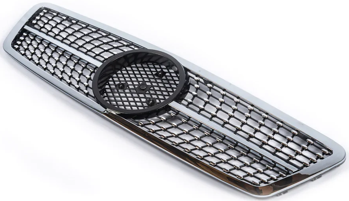 Передняя решетка радиатора Diamond Silver для Mercedes C-class W203 2000-2007 гг - изображение 3