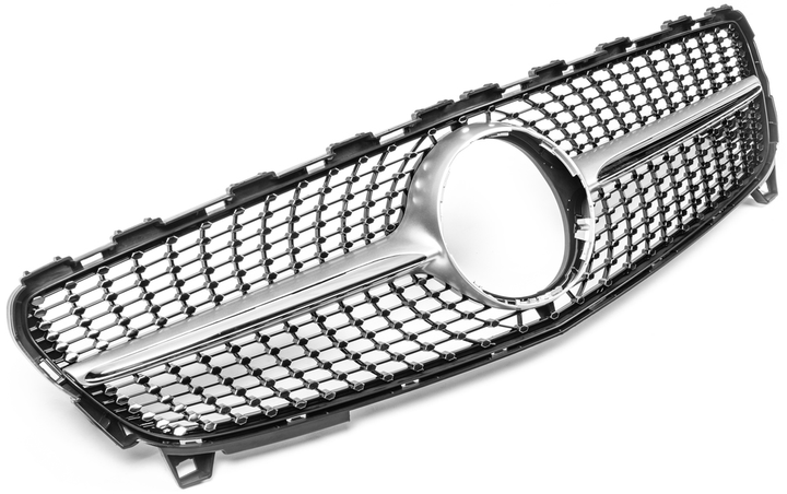 Передняя решетка радиатора Diamond SIlver для Mercedes A-сlass W176 2012-2018 гг - изображение 3