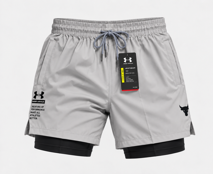 Шорты Under Armour 2 в 1 серый L - изображение 5