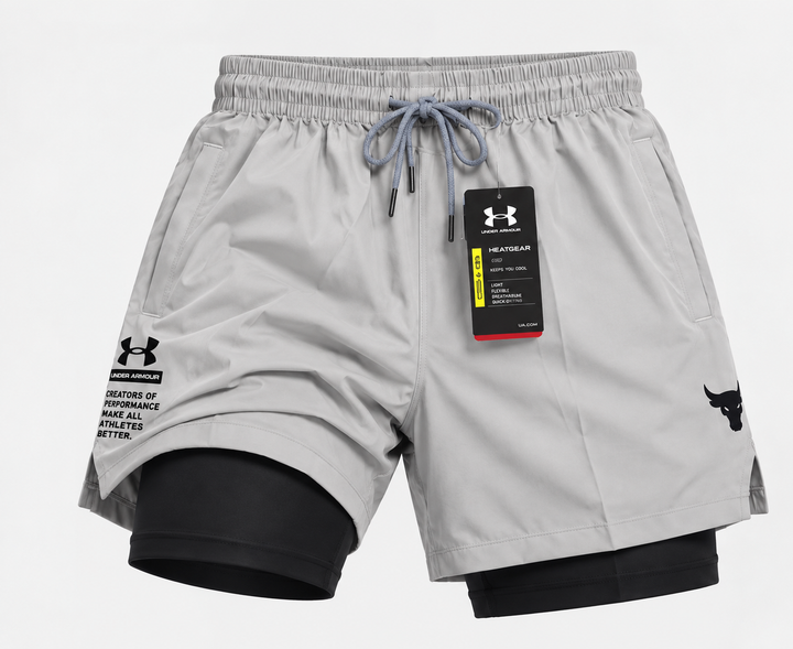 Шорты Under Armour 2 в 1 серый L - изображение 6