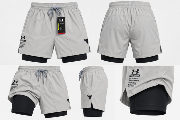Шорты Under Armour 2 в 1 серый L - изображение 7
