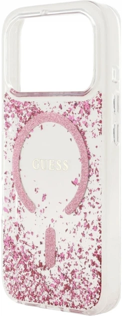 Etui na smartfon Guess Resin Bottom Glitter MagSafe do Apple iPhone 18 Pro Max / Apple iPhone 17 Pro Max Pink (3666339673604) - obraz 6