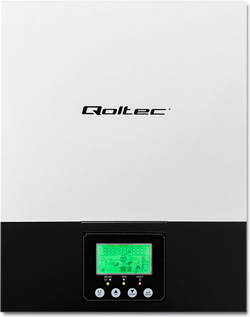 Гібридний інвертор Qoltec 3 кВА / 2.4 кВт 24 В 1-фазний 53876 (5901878538761) - зображення 2