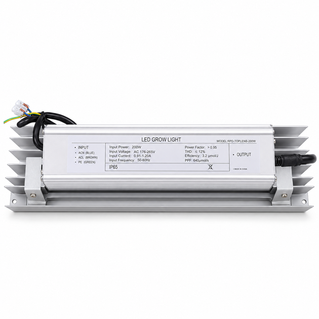 Професійний фітосвітильник TOPLENS 200W для теплиць і оранжерей - изображение 3