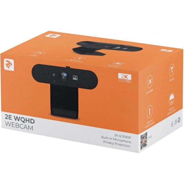 Веб-камера 2E WQHD 2К USB Black (2E-WC2K) (24005) - Фото 9 Веб-камера 2E WQHD 2К USB Black (2E-WC2K) (24005) - изображение 9