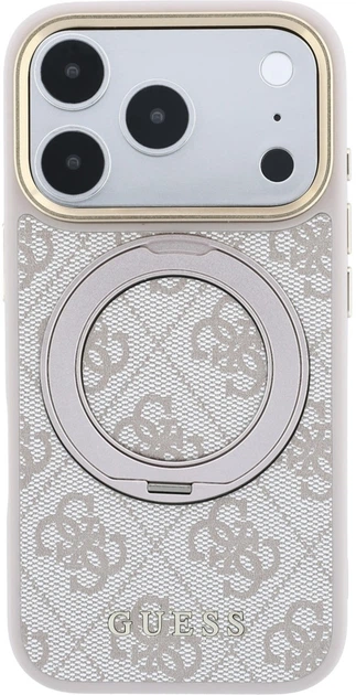 Чохол для смартфона Guess Ring Stand 360 4G Classic Logo MagSafe для Apple iPhone 18 Pro Max / Apple iPhone 17 Pro Max Pink (3666339654634) - зображення 4