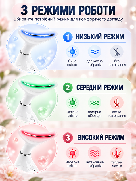 Мікрострумовий масажер для ліфтингу обличчя та шиї з EMS-струмами нагріванням мікровібраціями LED-терапією Ms.W NECK CARE & Wrinkle для омолодження s підтяжки шкіри проти зморшок - Фото 7 Мікрострумовий масажер для ліфтингу обличчя та шиї з EMS-струмами нагріванням мікровібраціями LED-терапією Ms.W NECK CARE & Wrinkle для омолодження s підтяжки шкіри проти зморшок - зображення 7