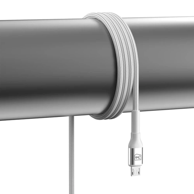 Кабель 3mk Hyper Cable N-SERIES USB-A / MicroUSB 1m 5V/2.4A 12W Белый (5903108680356) - изображение 9