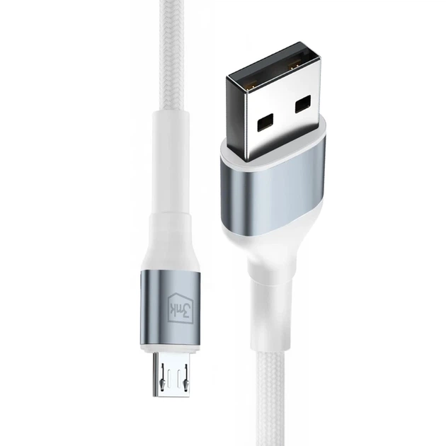 Кабель 3mk Hyper Cable N-SERIES USB-A / MicroUSB 1m 5V/2.4A 12W Белый (5903108680356) - изображение 11