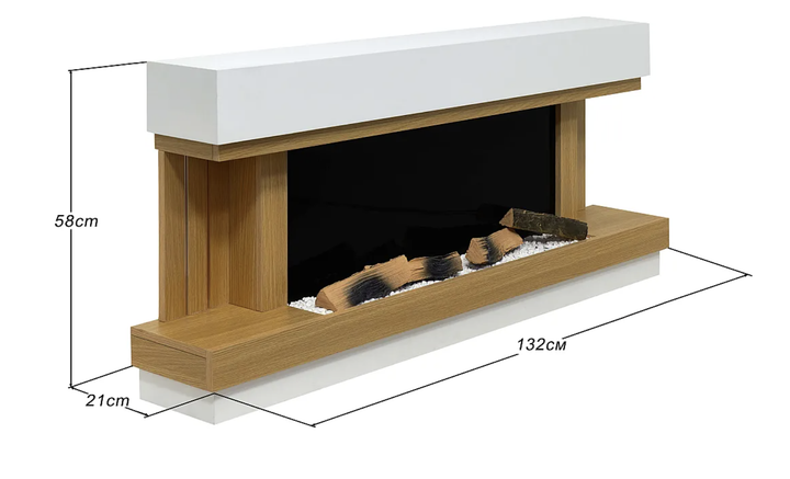 Электрокамин ArtiFlame Sogne AF52 2000 Вт до 30 м² с 3D-эффектом пламени Wi-Fi и пультом Настенный обогреватель с цифровым термостатом декоративными поленьями и камнями - изображение 5