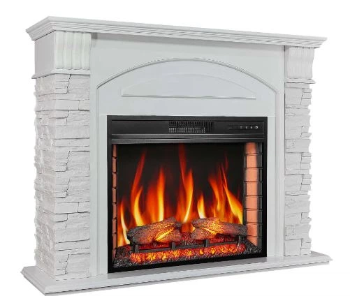 Белый электрокамин ArtiFlame с порталом 1800Вт камин с обогревателем 3D пламенем звуком дров пультом термостатом для дома квартиры - изображение 3