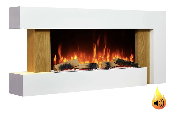 Электрокамин ArtiFlame Fjord AF52 2000 Вт до 30 м² с 3D-эффектом пламени Wi-Fi и пультом Настенный обогреватель с термостатом декоративными поленьями и камнями - изображение 3