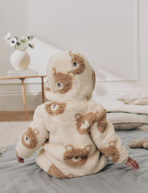 Комбінезон флісовий з капюшоном для малюка Neutral Bear 62см (1-3 місяців), 1 шт (беж) - Фото 2 Комбінезон флісовий з капюшоном для малюка Neutral Bear 62см (1-3 місяців), 1 шт (беж) - зображення 2