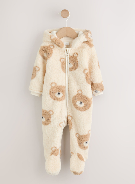 Комбінезон флісовий з капюшоном для малюка Neutral Bear 62см (1-3 місяців), 1 шт (беж) - Фото 3 Комбінезон флісовий з капюшоном для малюка Neutral Bear 62см (1-3 місяців), 1 шт (беж) - зображення 3