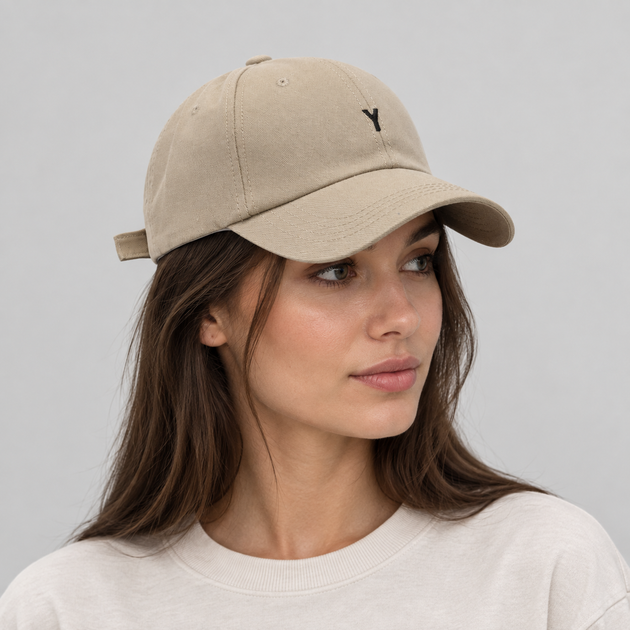 Бейсболка з написом "Y" one size бежевий (2r024) - Фото 1 Бейсболка з написом "Y" one size бежевий (2r024) - изображение 1
