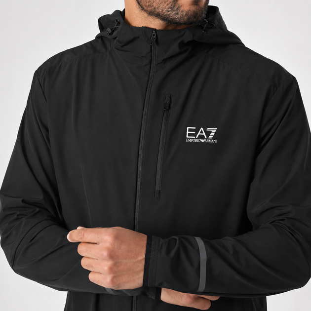 Чоловіча вітровка EA7 Emporio Armani Ventus7 з капюшоном чорна XL (7M000071-AF13392) - зображення 3
