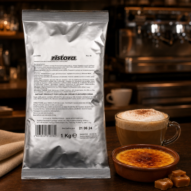 Капучино Ristora Cappuccino Catalana со вкусом крем-брюле 1 кг - Фото 3 Капучино Ristora Cappuccino Catalana со вкусом крем-брюле 1 кг - изображение 3