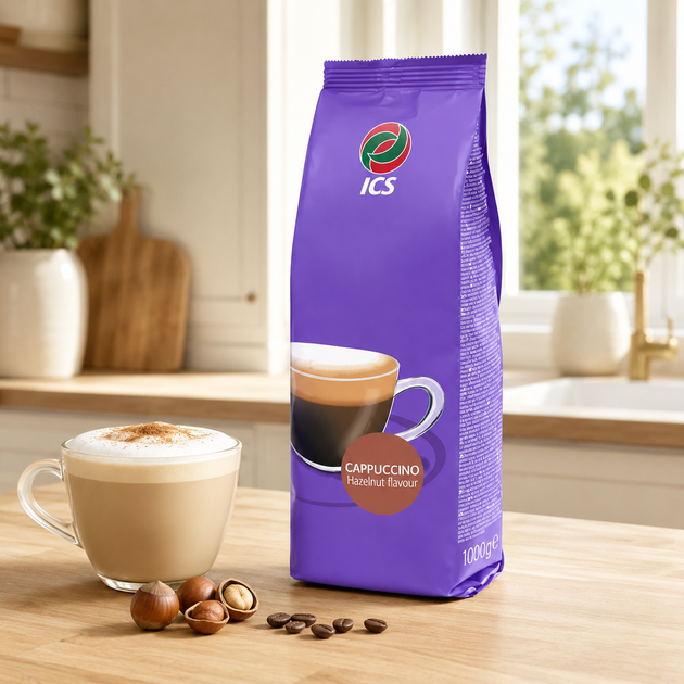 Капучино ICS Cappuccino Hazelnut со вкусом лесного ореха 1 кг - Фото 2 Капучино ICS Cappuccino Hazelnut со вкусом лесного ореха 1 кг - изображение 2