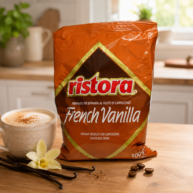 Капучино Ristora French Vanilla 500 г со вкусом французской ванили - Фото 2 Капучино Ristora French Vanilla 500 г со вкусом французской ванили - изображение 2