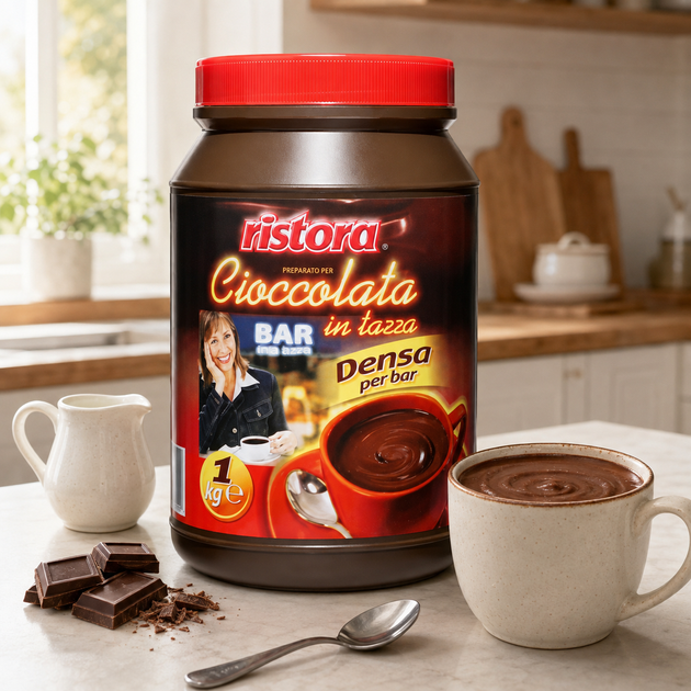Горячий шоколад Ristora Bar Cioccolata густой растворимый какао-напиток в банке, 1 кг - изображение 3