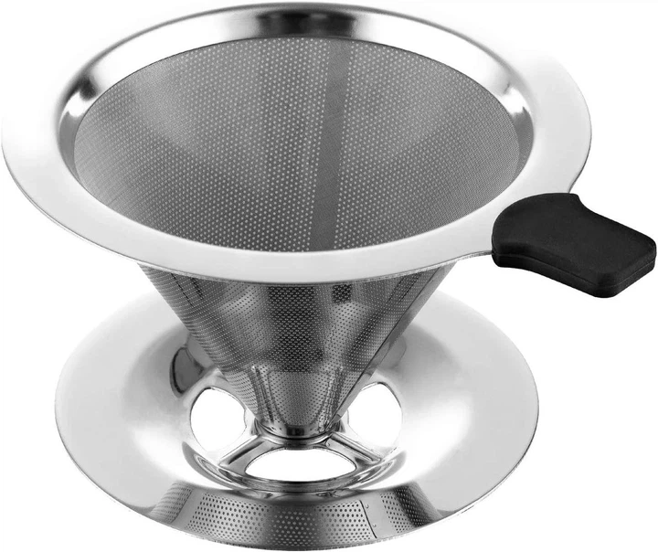Металевий пуровер V60 01 Double Mesh, багаторазовий фільтр-воронка, дріпер для кави, нержавіюча сталь - зображення 4