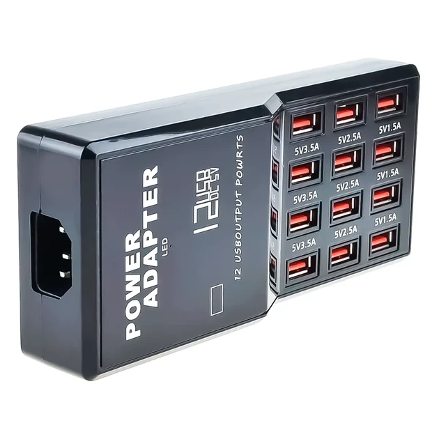 Зарядное устройство Addap WLX-858 на 12 USB портов 60W черное - Фото 4 Зарядное устройство Addap WLX-858 на 12 USB портов 60W черное - изображение 4