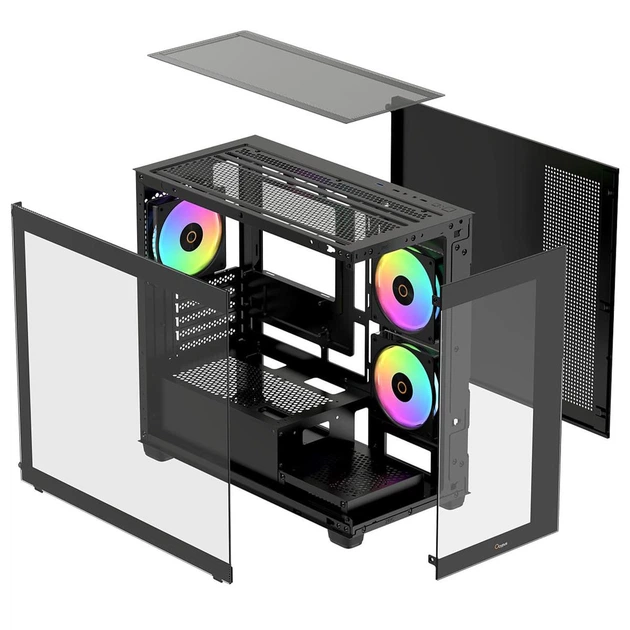Корпус Ocypus GAMMA C52 W/O PSU, BK ARGB mATX (GAMMA-C52-BKD300XX-GL) - изображение 3