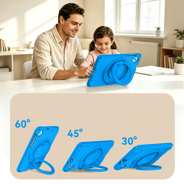 Протиударний дитячий чохол EVA Kids Eagle з ручко-підставкою для Samsung Galaxy Tab A11 / Tab A9 / Tab A7 Lite (екран 8.7" дюймів) Блакитний - зображення 4