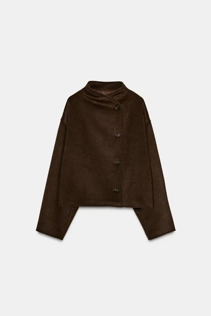 Асиметричний вовняний жакет оверсайз розмір M Zara - Фото 1 Асиметричний вовняний жакет оверсайз розмір M Zara - зображення 1