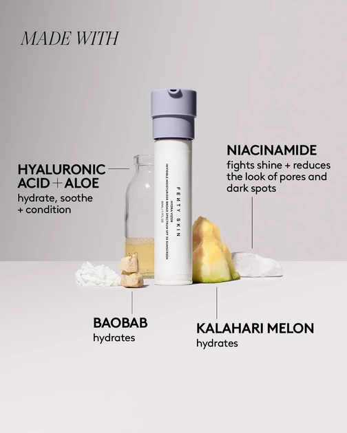 Зволожуючий сонцезахисний крем FENTY SKIN Hydra Vizor Invisible Moisturizer Broad Spectrum SPF 30 Sunscreen Deluxe Sample 7мл - зображення 4