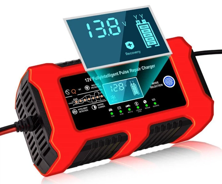Зарядное устройство 12V 10A Charger Pulse Repair для зарядки автомобильных аккумуляторов - изображение 3