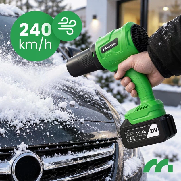 Потужна садова снігоприбиральна повітродувка MasterBlow 1000W 2 акумулятора на 21V 240 км/год для листя, снігу, пилу, сміття - зображення 5
