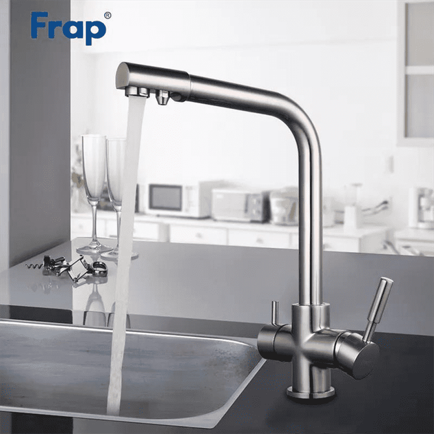 Смеситель для кухни Frap F4352-5 на две воды, сатин - зображення 2