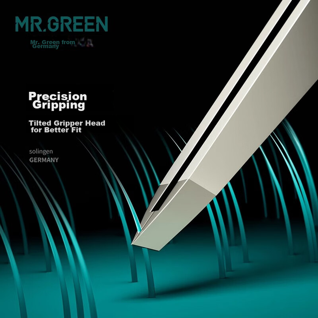 Немецкий пинцет MR.GREEN для удаления волос: бровей, бороды, подмышек и седых волос, импортная нержавеющая сталь, модель Mr-2168NI. - изображение 5