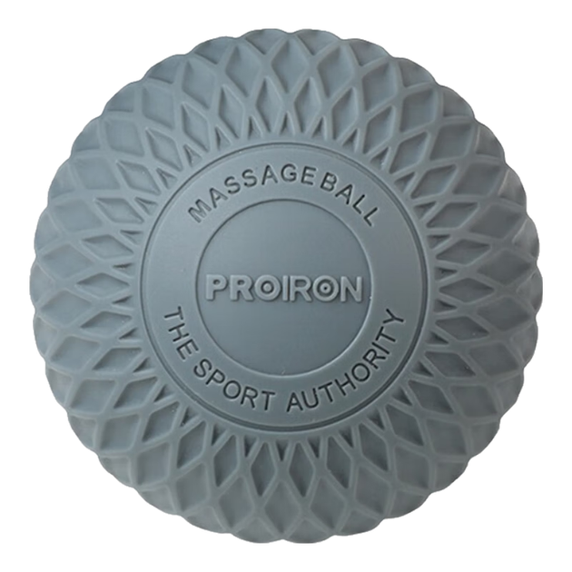 Фасційний м'яч PROIRON Puli'ai для масажу стоп, спини, плечей та шиї, м'яч для розслаблення м'язів арки, візерунок "пташине гніздо", сірий колір - зображення 4