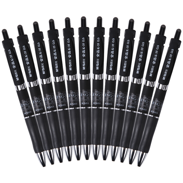 M&G Stationery K35, Висувна гелева ручка, Студентська чорна ручка 0,5 мм, Фірмова ручка, Ділова куляста ручка, Ручка для спеціальних іспитів, Високоякісне офісне приладдя, Чорна, 12 ручок/коробка - Фото 4 M&G Stationery K35, Висувна гелева ручка, Студентська чорна ручка 0,5 мм, Фірмова ручка, Ділова куляста ручка, Ручка для спеціальних іспитів, Високоякісне офісне приладдя, Чорна, 12 ручок/коробка - изображение 4