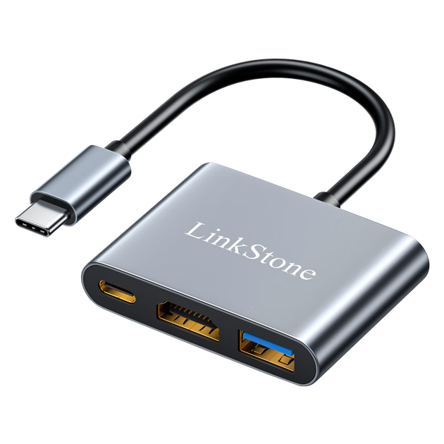 Док-станция расширения LinkStone Type-C — HDMI, адаптер для компьютеров Apple, конвертер для MacBook, разветвитель USB 3.0, док-станция расширения для коммутаторов, адаптер для подключения телефона к телевизору. - изображение 4