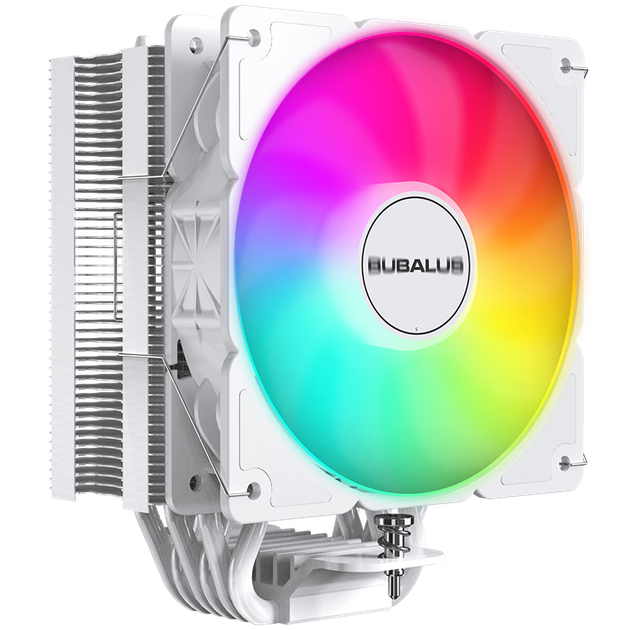 Кулер для процесора BUBALUS T65 White, 6 теплових трубок (повітряне охолодження з чистої міді / сумісний з LGA 1700/AM5 / інтелектуальне ШІМ-регулювання температури / синхронізація підсвічування ARGB / легке встановлення вентилятора) - Фото 4 Кулер для процесора BUBALUS T65 White, 6 теплових трубок (повітряне охолодження з чистої міді / сумісний з LGA 1700/AM5 / інтелектуальне ШІМ-регулювання температури / синхронізація підсвічування ARGB / легке встановлення вентилятора) - изображение 4