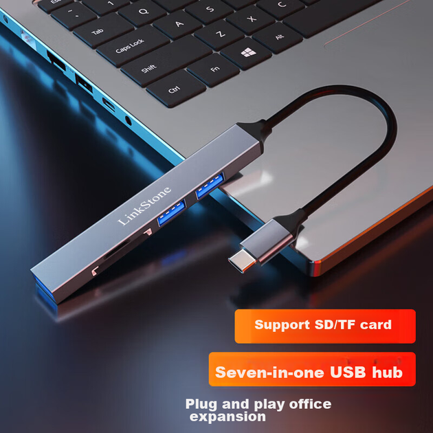 Кардридер LinkStone Type-C, багатофункціональний USB-концентратор для SD-карток, TF-карт пам'яті, високошвидкісний USB-хаб, багатофункціональна док-станція розширення, підходить для камер, телефонів, комп'ютерів, дронів і систем відеоспостереження, C345M - Фото 5 Кардридер LinkStone Type-C, багатофункціональний USB-концентратор для SD-карток, TF-карт пам'яті, високошвидкісний USB-хаб, багатофункціональна док-станція розширення, підходить для камер, телефонів, комп'ютерів, дронів і систем відеоспостереження, C345M - зображення 5