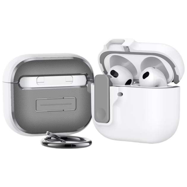 Захисний чохол Penggu для Apple AirPods 4, магнітний, з автоматичним відкриттям та шумопоглинанням, силіконовий, білий - Фото 4 Захисний чохол Penggu для Apple AirPods 4, магнітний, з автоматичним відкриттям та шумопоглинанням, силіконовий, білий - изображение 4