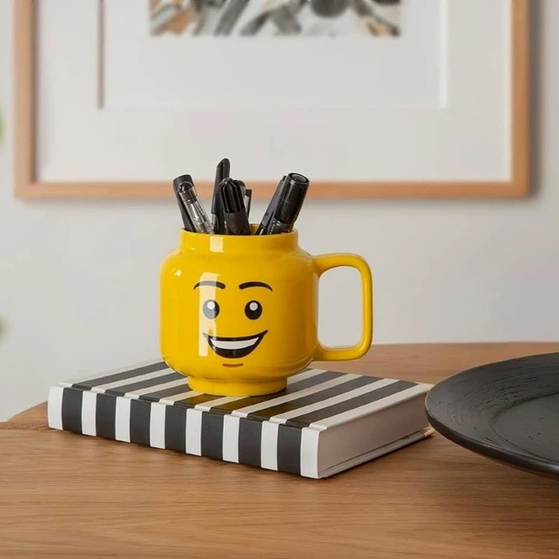 Чашка кружка для напитков голова минифигурки в стиле LEGO Man 250 мл керамическая желтая (LB-239013) - изображение 6