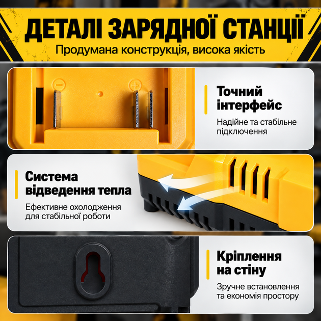 Зарядка для аккумуляторов 18V 21V Li-ion, зарядное устройство на 2 АКБ, двухканальная станция с защитой и охлаждением Черная - Фото 3 Зарядка для аккумуляторов 18V 21V Li-ion, зарядное устройство на 2 АКБ, двухканальная станция с защитой и охлаждением Черная - изображение 3